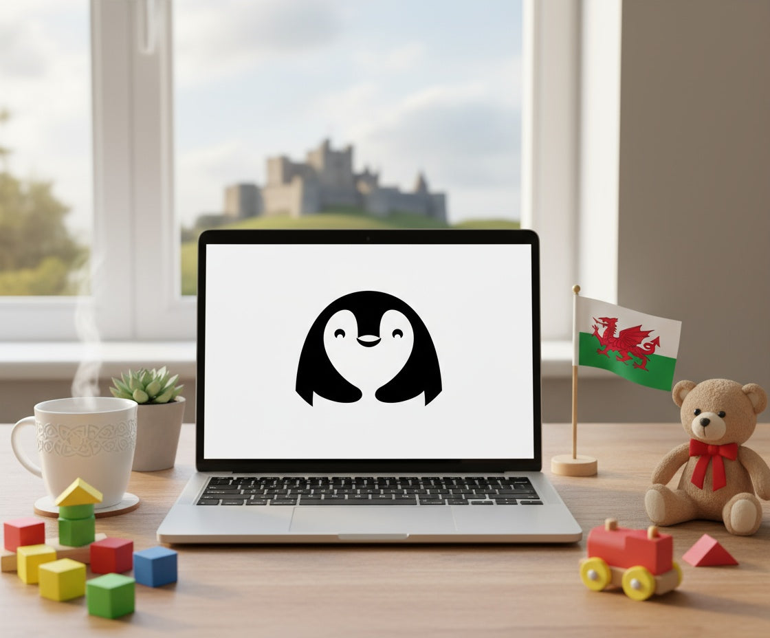 Introducing Allworths Bazaar: Your Friendly Online Shop for Gifts, Toys & More! displayed on a laptop with toys and a teddy bear.