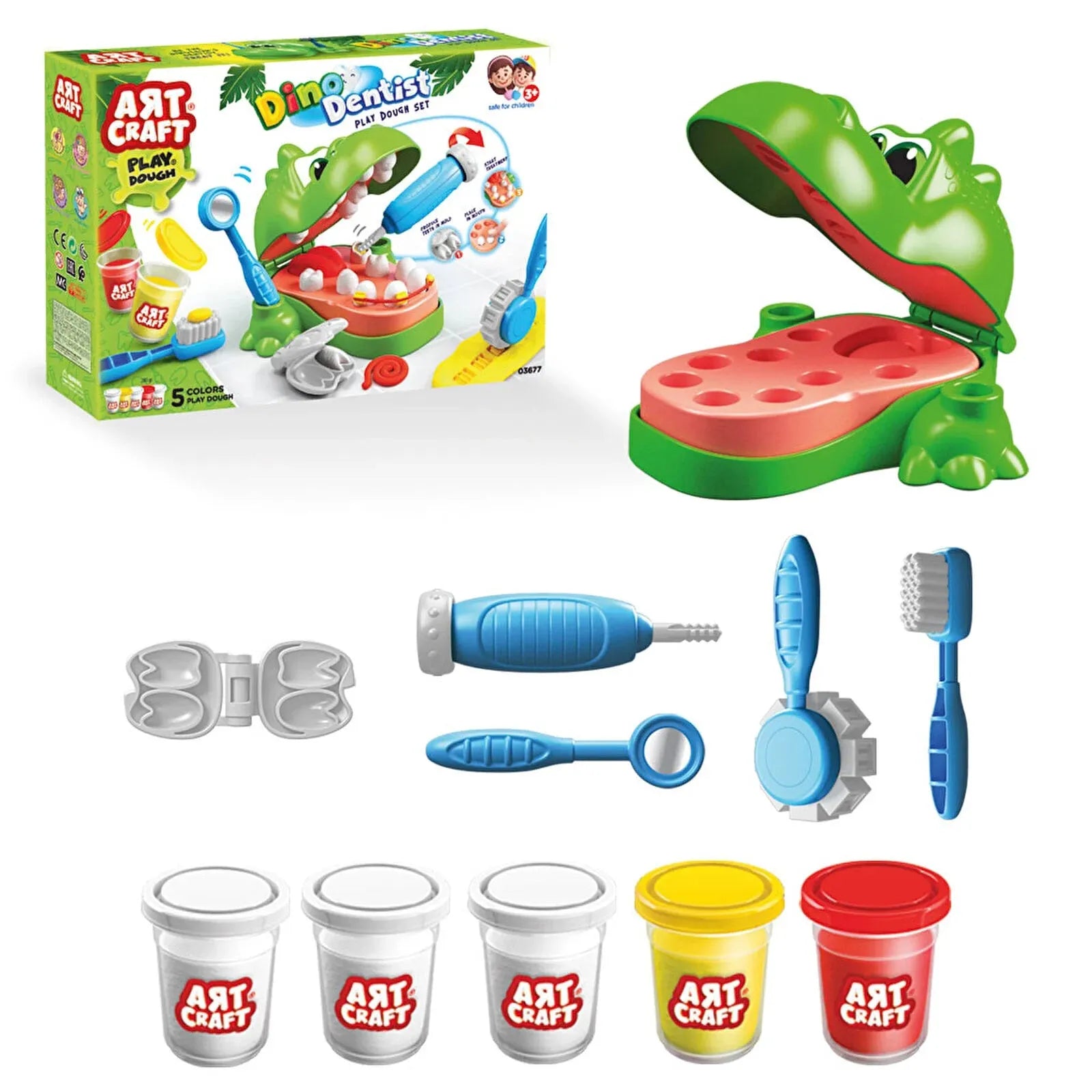 Artcraft Dino Dentist Play Dough Set