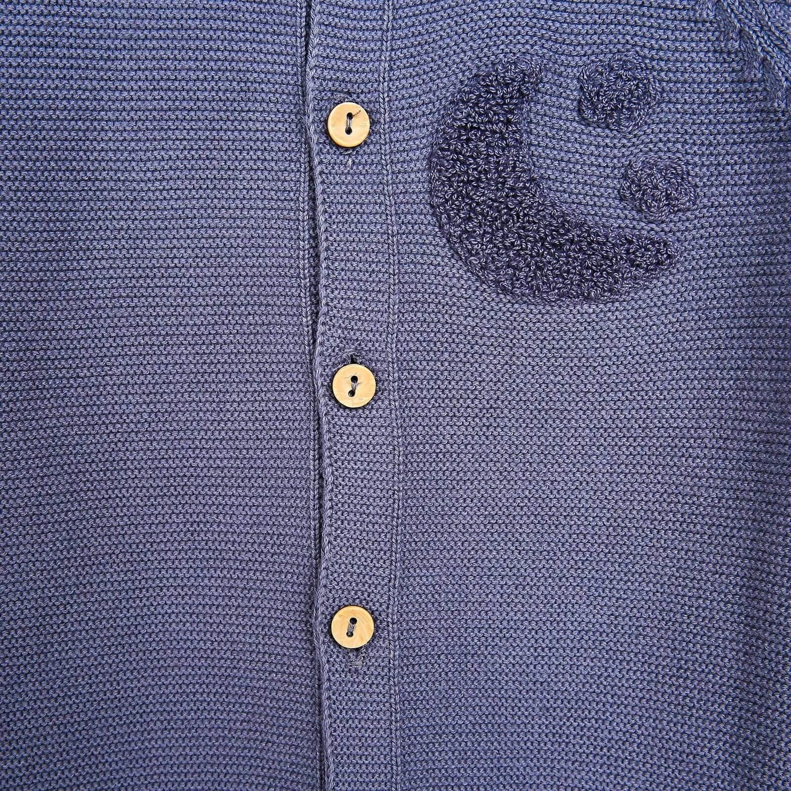 Set Cychwynnol Siwmper a Het Wedi'i Gwau ar gyfer Newydd-anedig HelloBaby - Glas Tywyll