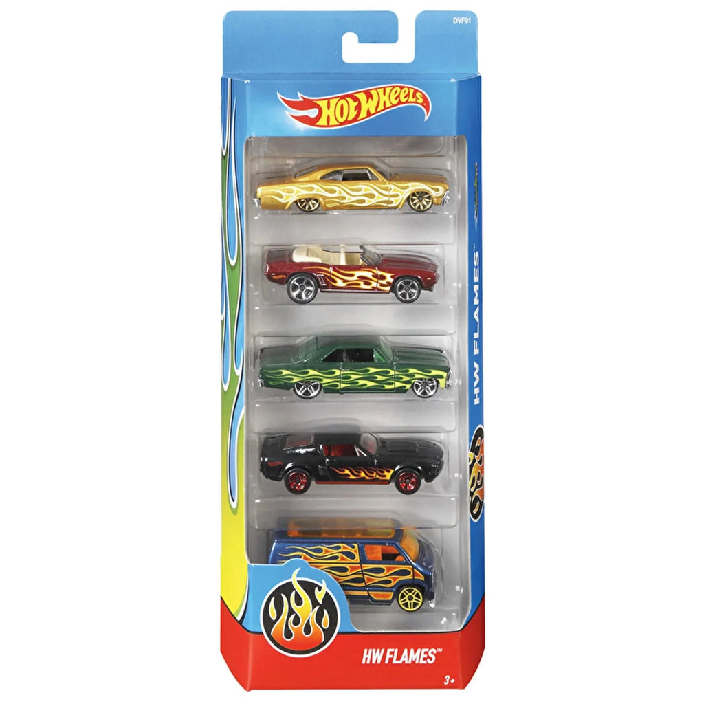 Pecyn Rhodd o 5 Car Hot Wheels