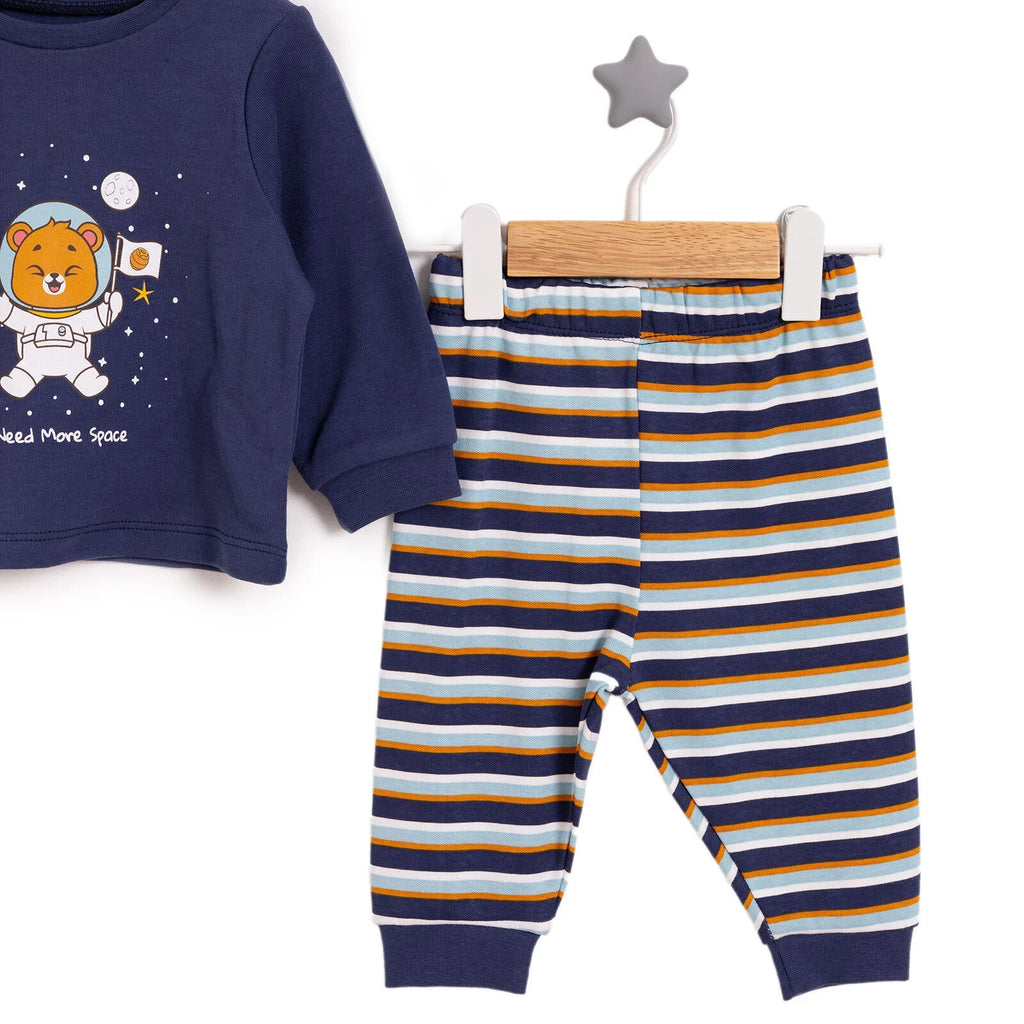 HelloBaby Boy Long Sleeve Pyjamas Set - Navy Blue