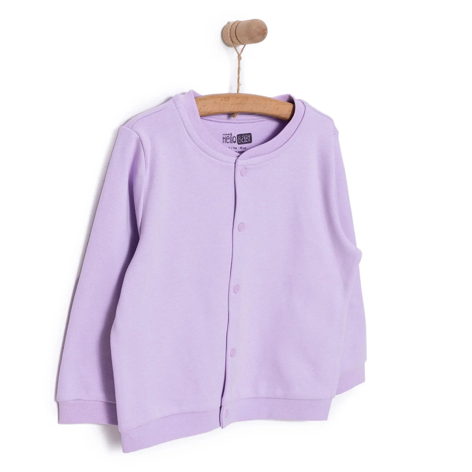 Cardigan Sylfaenol i Ferched HelloBaby - Porffor