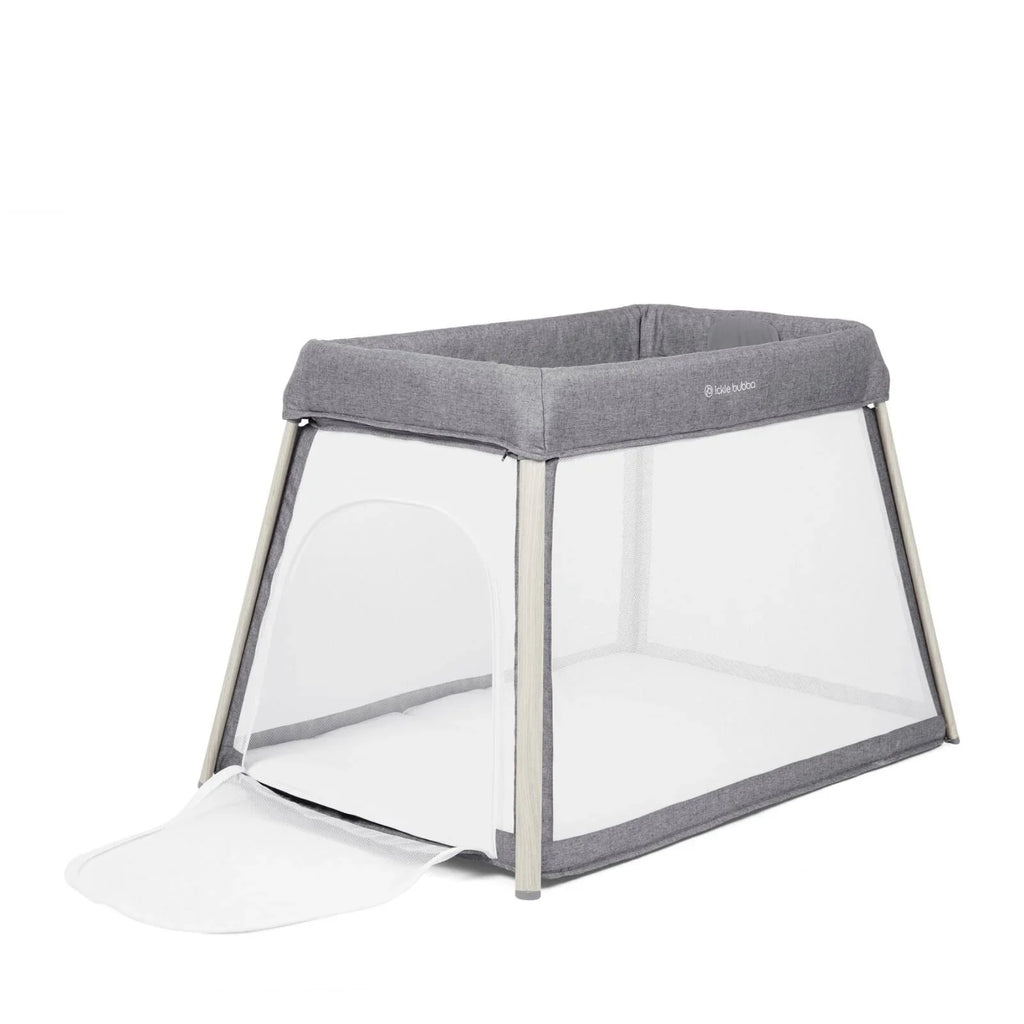 Ickle Bubba Scout 2-in-1 Cot Teithio a Pharc Gwarae - Llwyd Onnen