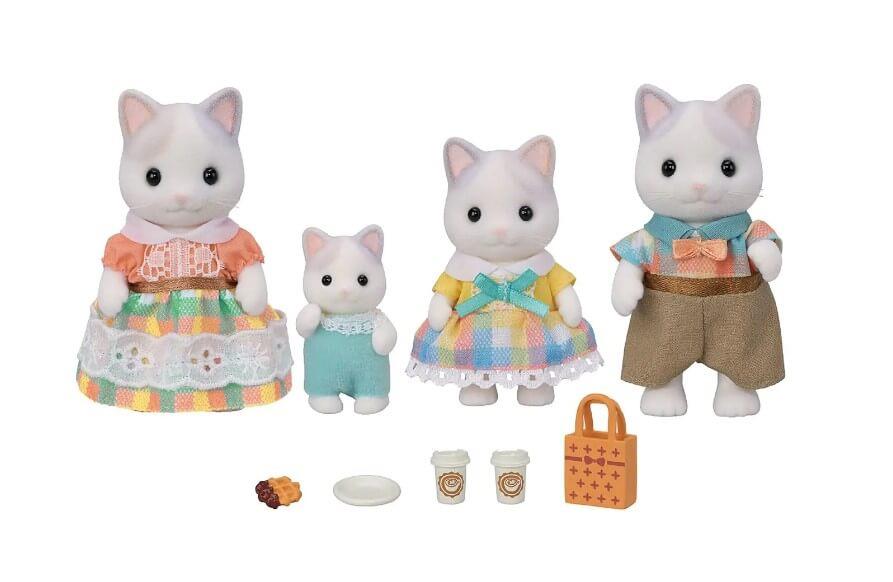 Set Chwarae Teulu Cath Latte Sylvanian Families ar gyfer Plant 3 Oed a Hŷn