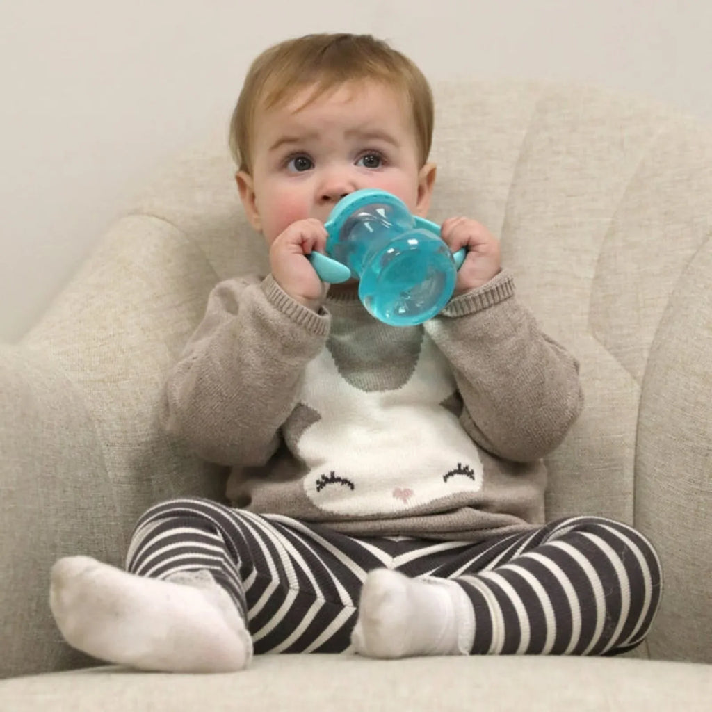 Nuby Mini Grip N' Sip Cwpan Gyntaf i Ddwylo Babi, Pecyn o 1