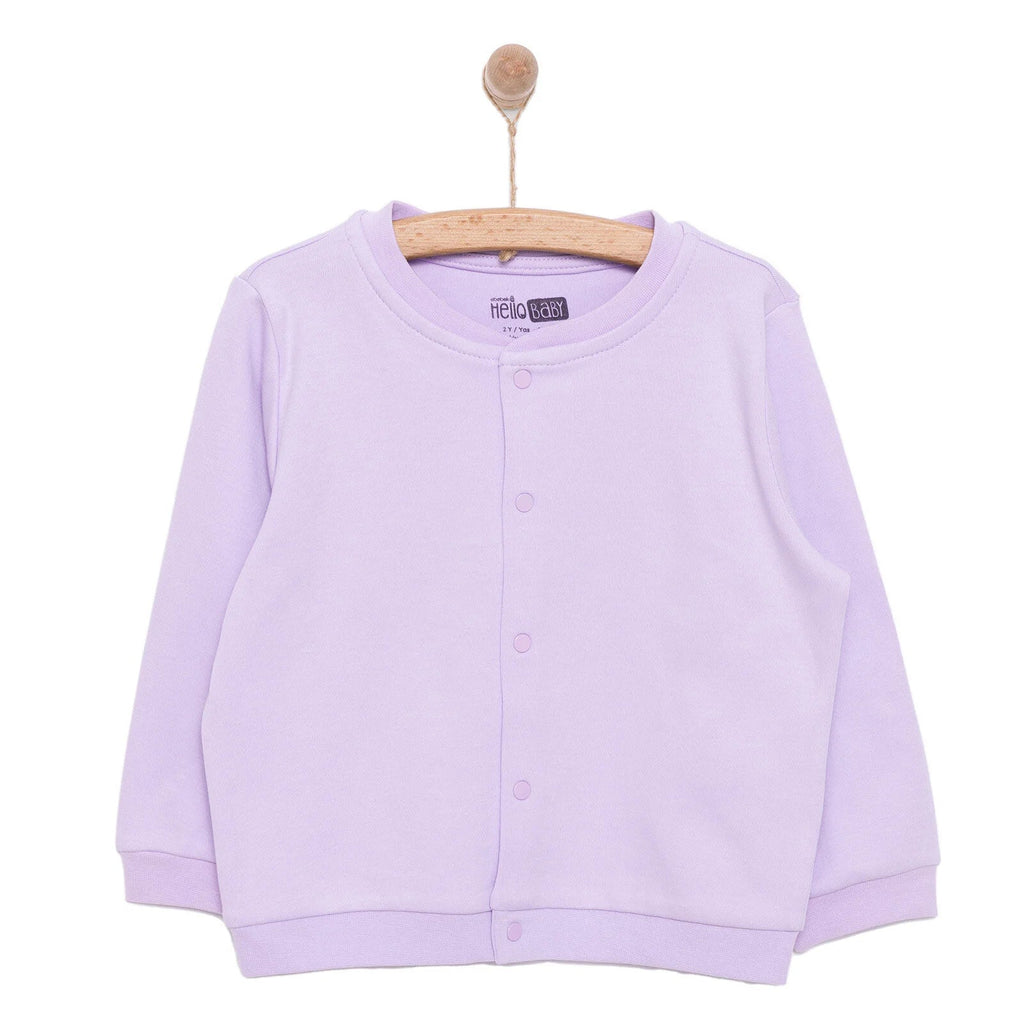Cardigan Sylfaenol i Ferched HelloBaby - Porffor