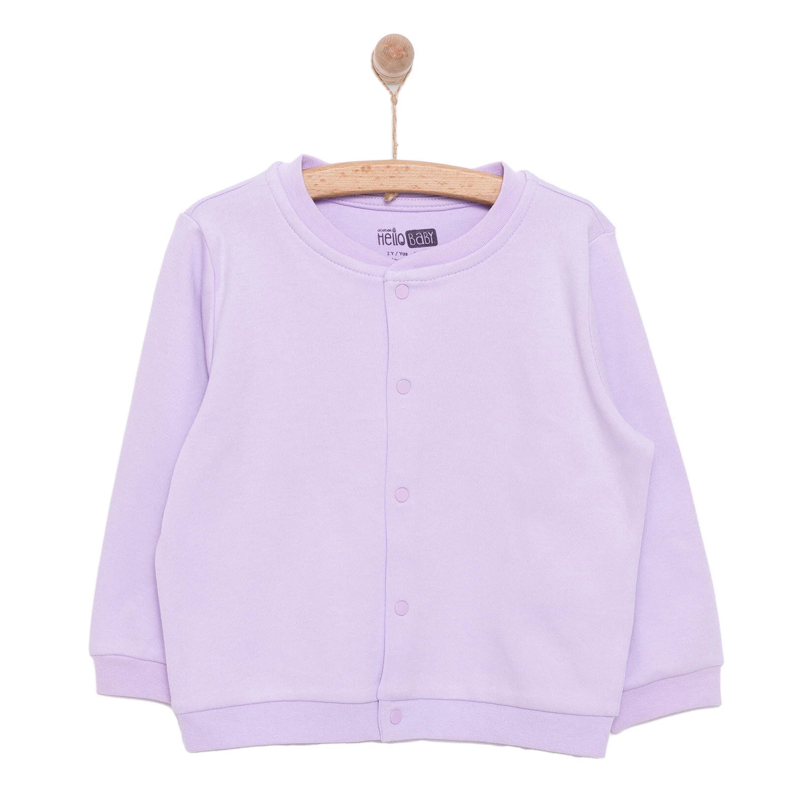 Cardigan Sylfaenol i Ferched HelloBaby - Porffor