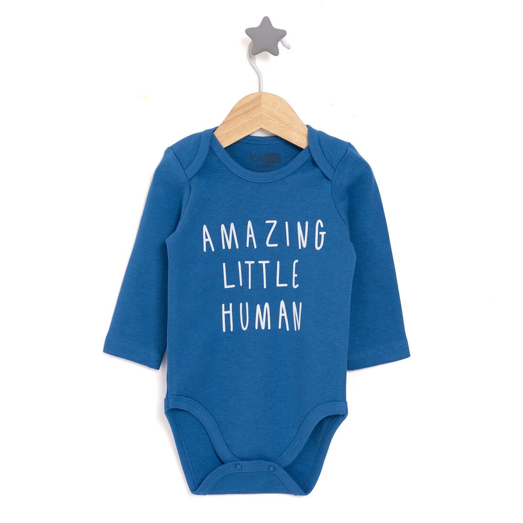 Bodysuit Llewys Hir i Faban HelloBaby - Glas Navy