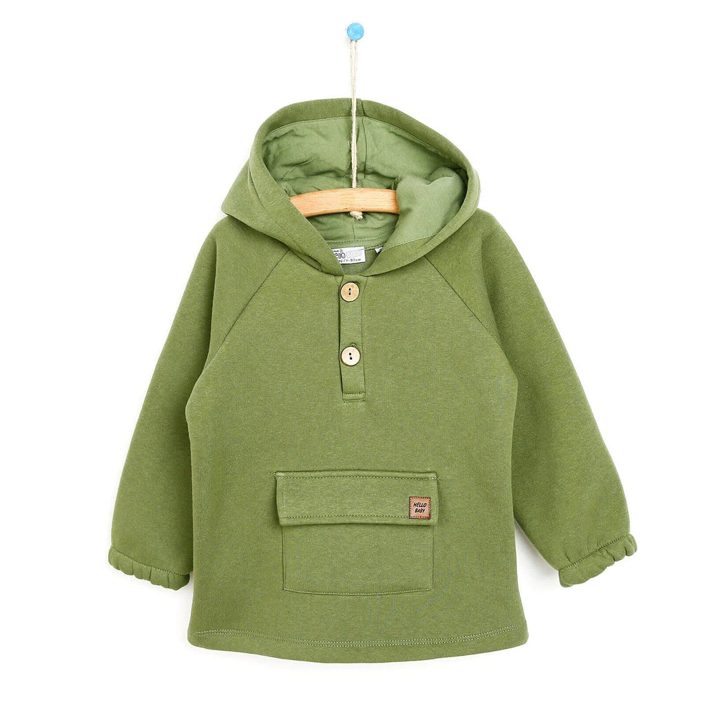 Crys Chwys Sylfaenol HelloBaby i Fachgen - Khaki