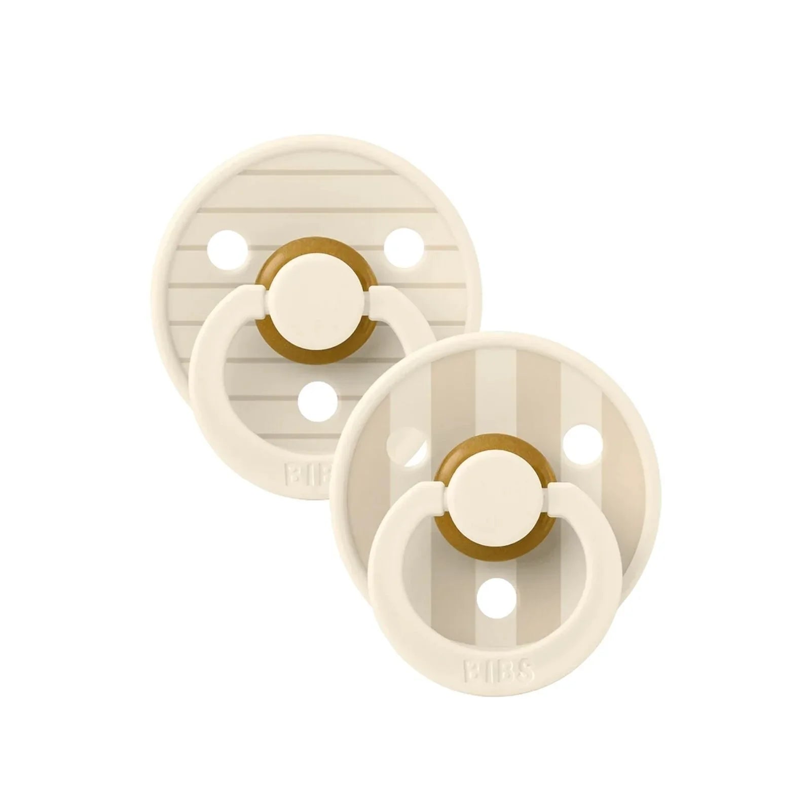 BIBS Pin Dummies Lliw Lâtecs 6+ mis, Pecyn o 2 - Ifori a Fanila