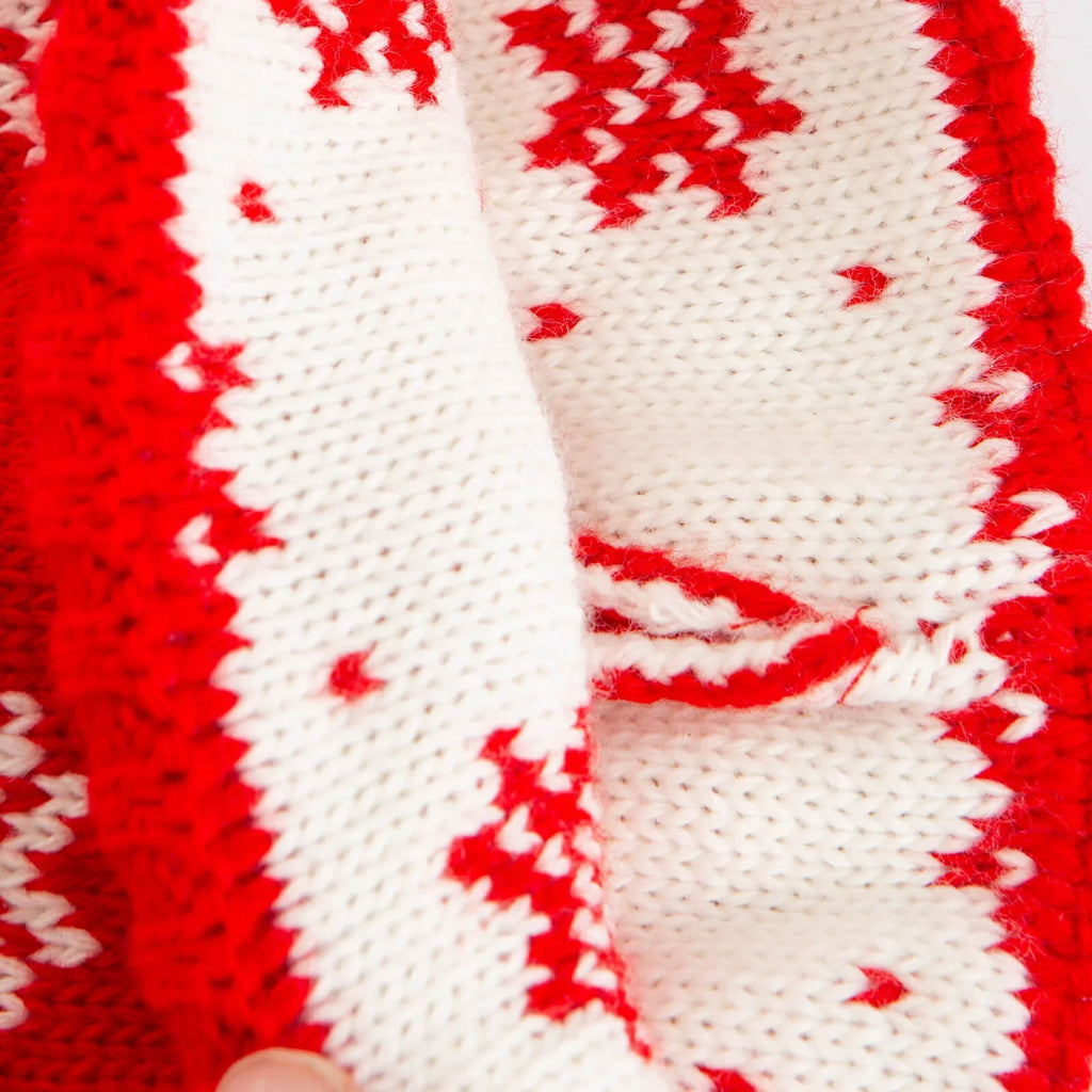 Beanie Nadolig Unisex Little Plane - Coch