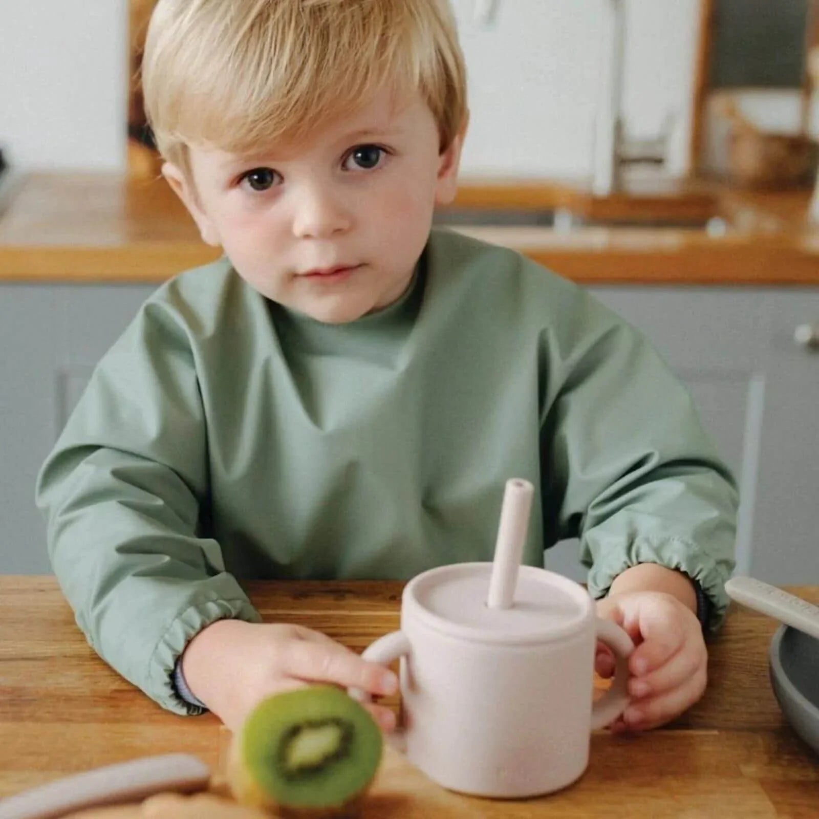 Cwpan Silicôn Pippeta gyda Gwelltyn - Halen Môr