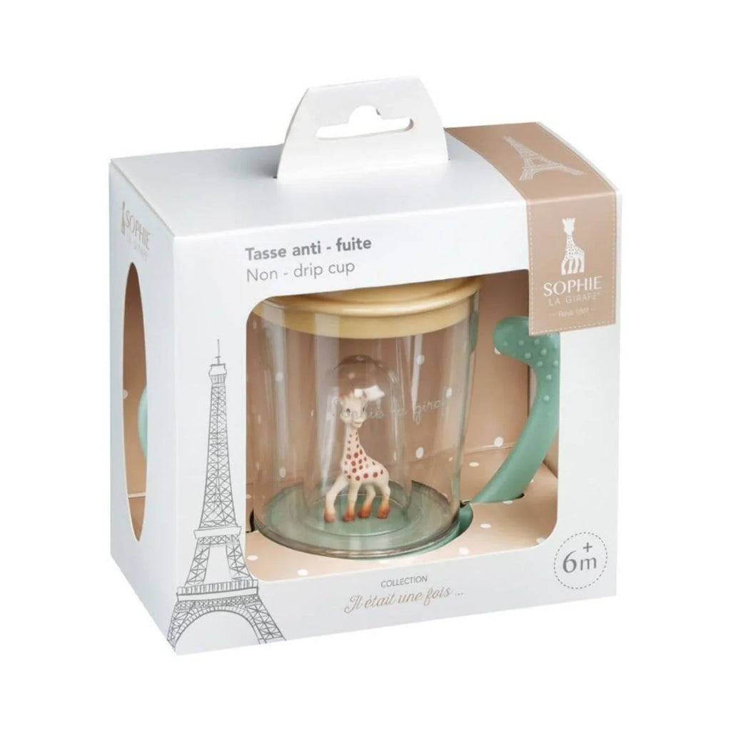 Cwpan Sophie La Girafe sy'n atal gollyngiadau, 6+ mis.