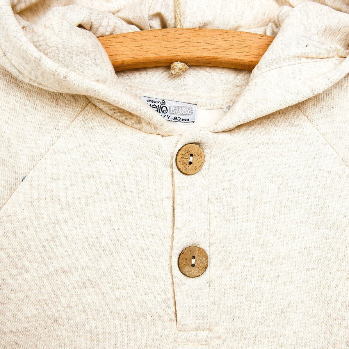 Crys Chwys Sylfaenol HelloBaby i Fachgen - Lliw Hufen