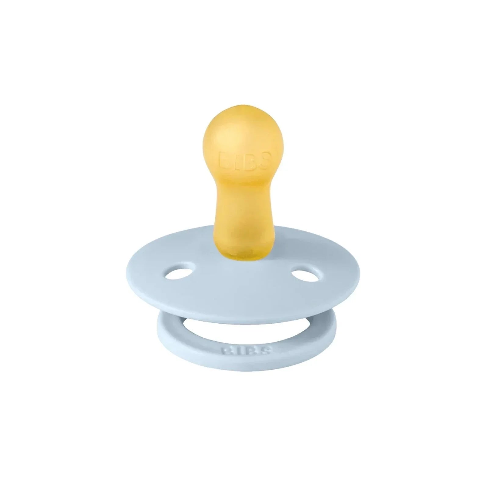 BIBS Block Latex Soothers 0-6 months Pecyn o 2 - Glas y baban a Glas llwyd.