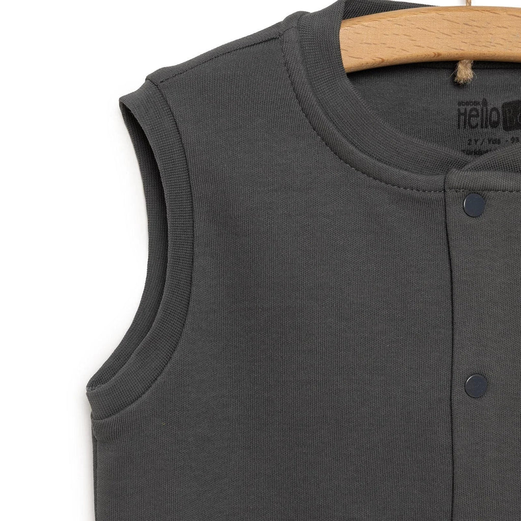 Siaced Gwau Rhibbog HelloBaby i Fachgen - Llwyd Tywyll