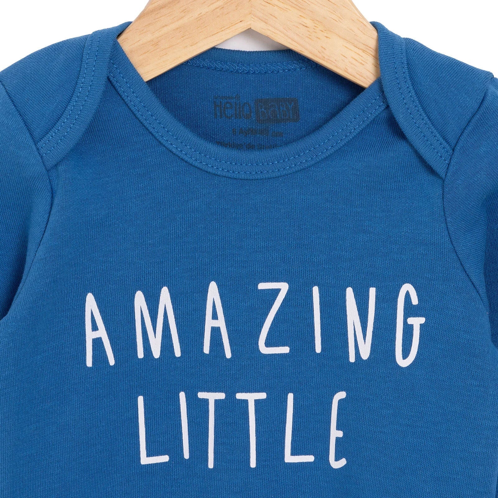 Bodysuit Llewys Hir i Faban HelloBaby - Glas Navy