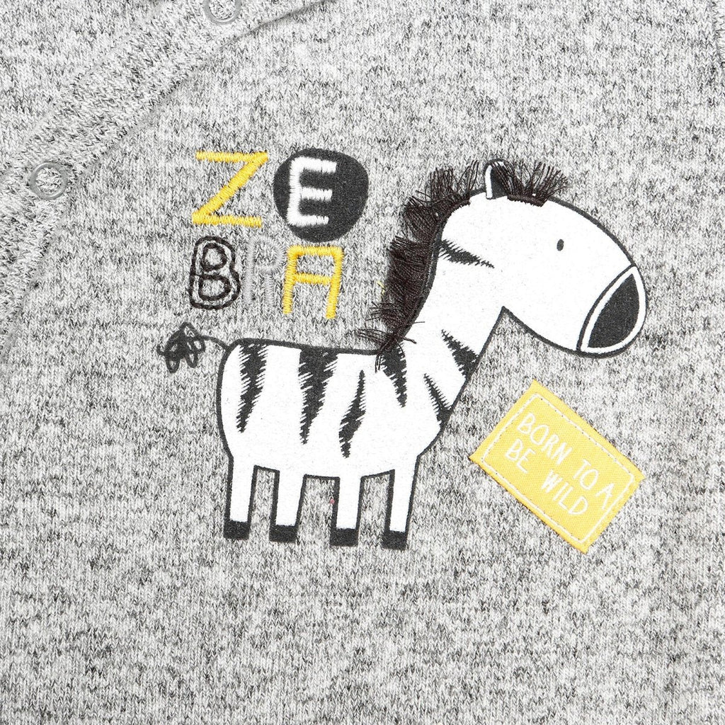 Siwt Neidwyr i Fabanod Newydd-anedig Gydag Ympiau Gwyllt - Llwyd Melange