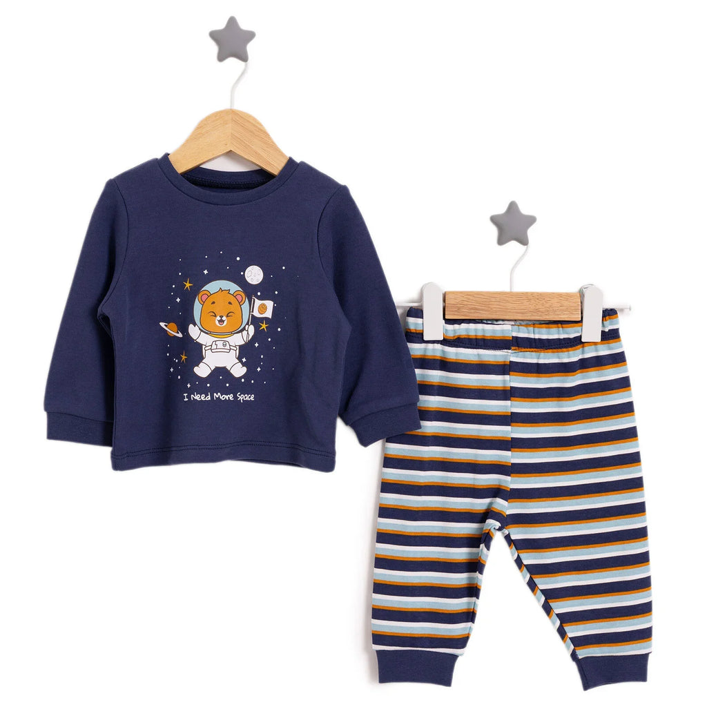 HelloBaby Boy Long Sleeve Pyjamas Set - Navy Blue