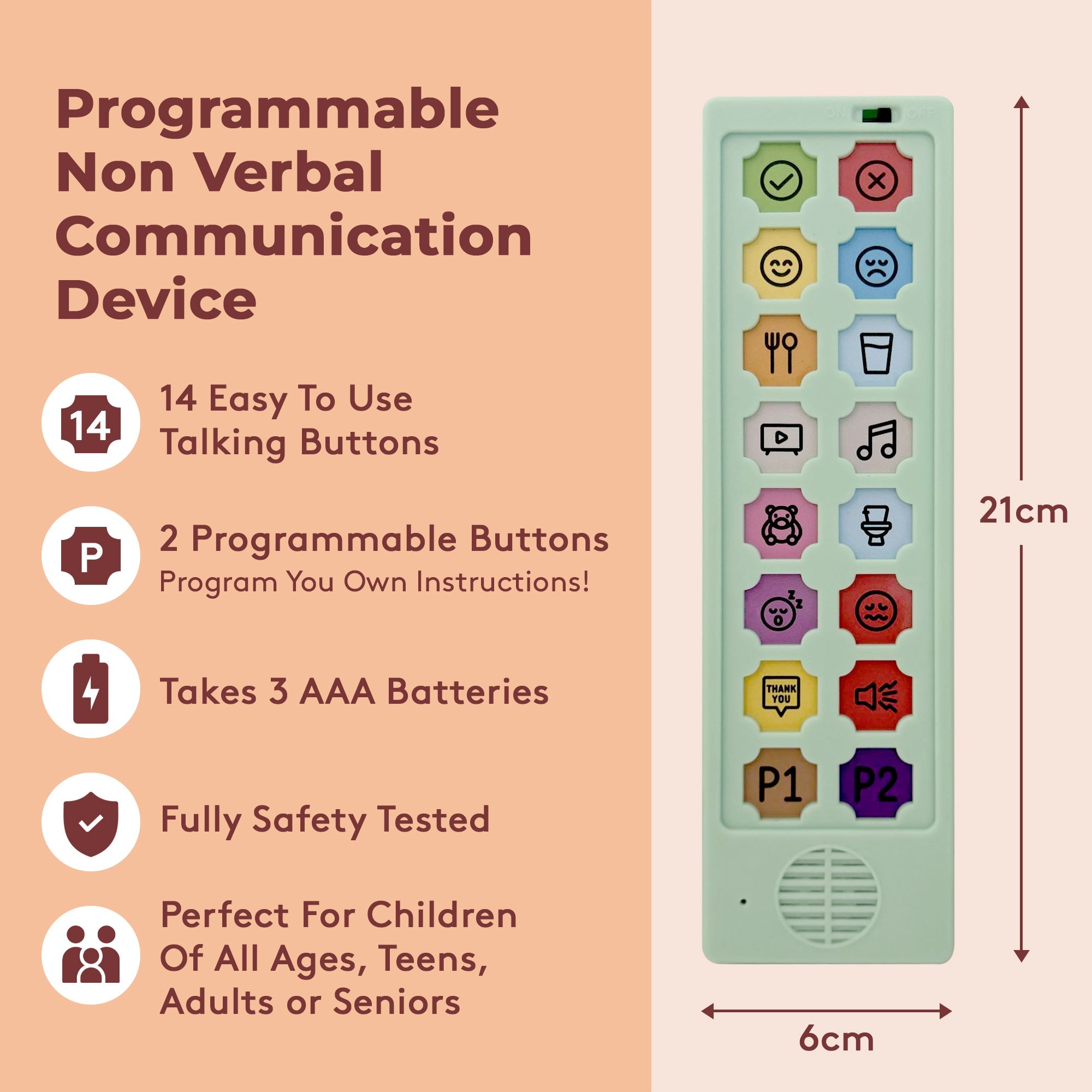 AAC Communication Device For Speech Therapy, Non Verbal Autism & Stroke Rehab