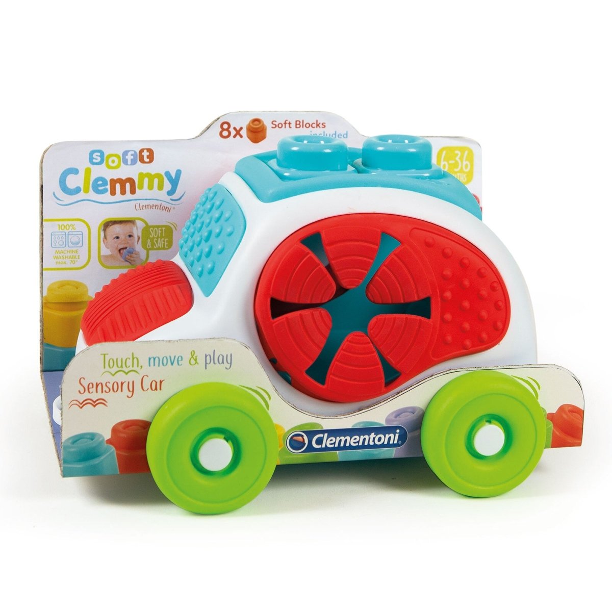Clementoni Soft Clemmy - Car Gyffwrdd o Flociau Meddal