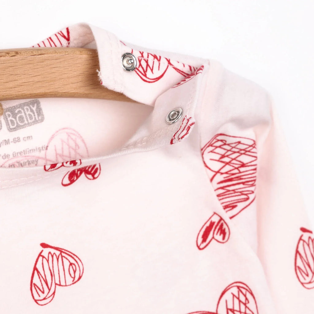 Set Pyjamas Llewys Hir i Ferched HelloBaby - Pinc Golau