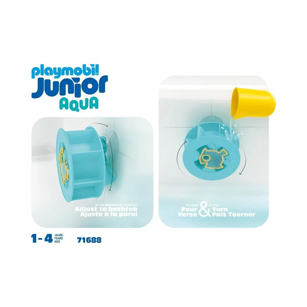 Playmobil Junior Aqua 71688 Olwyn Ddŵr gyda Siarc Bach