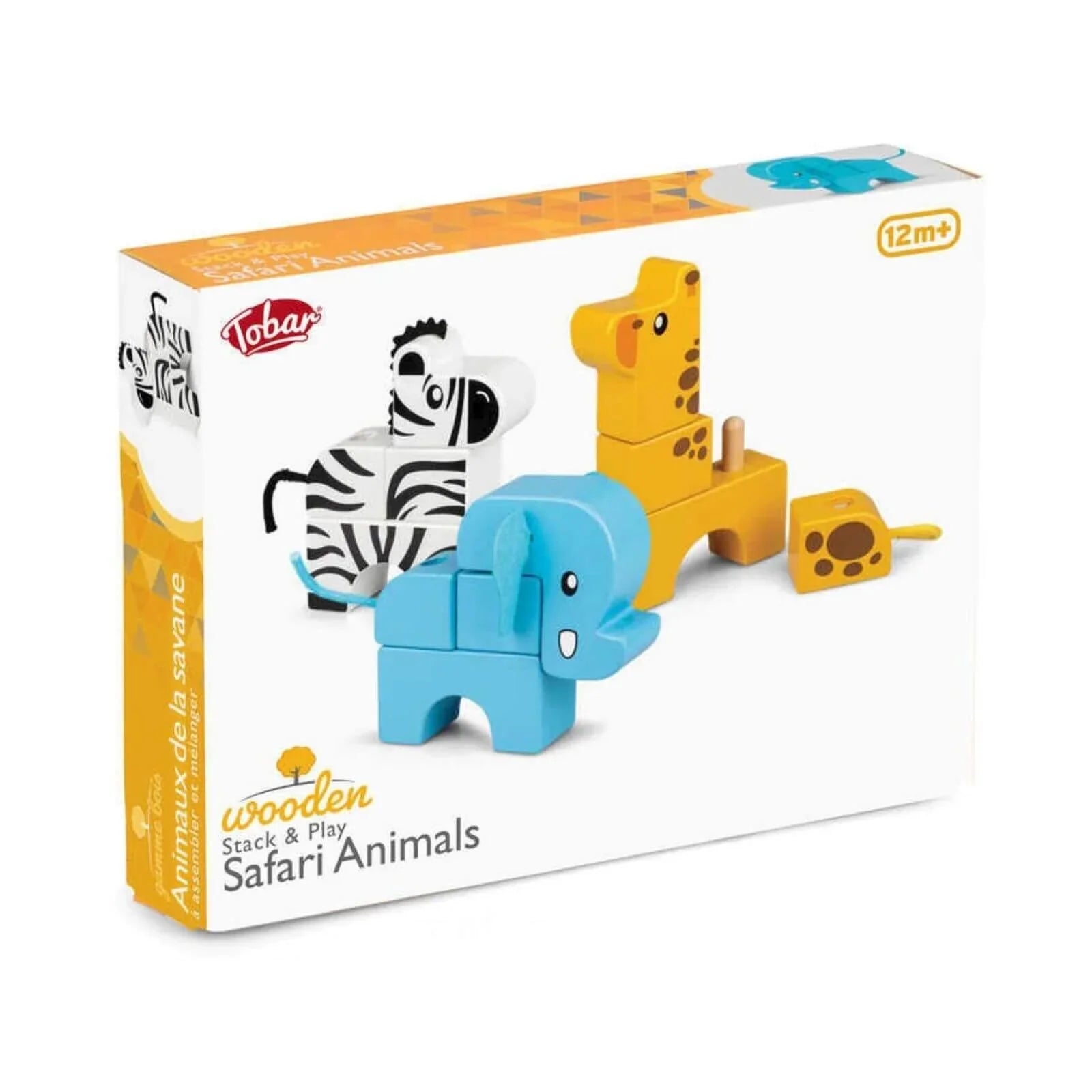 Anifeiliaid Safari Tobar-Wooden Stack And Play