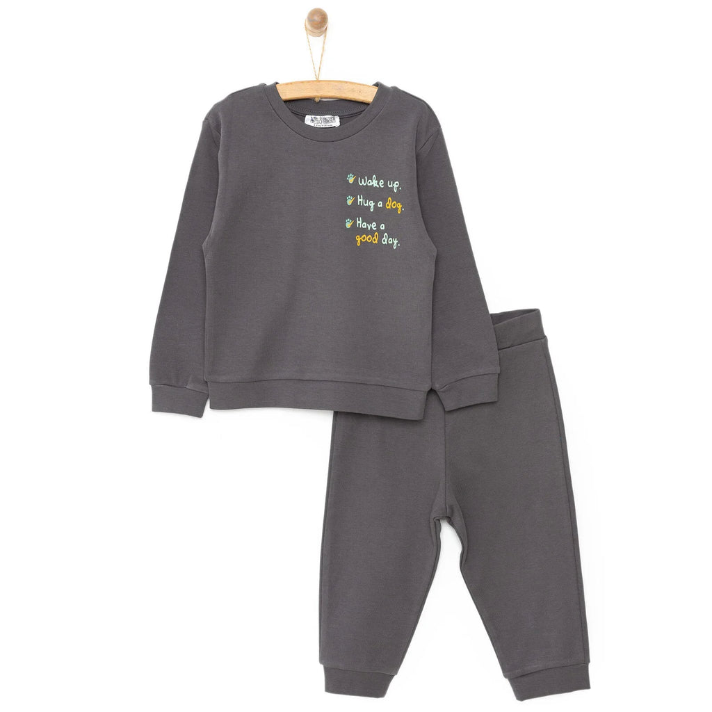 Crys-T HelloBaby Basic Boy Text Printed Jogging - Anthracite