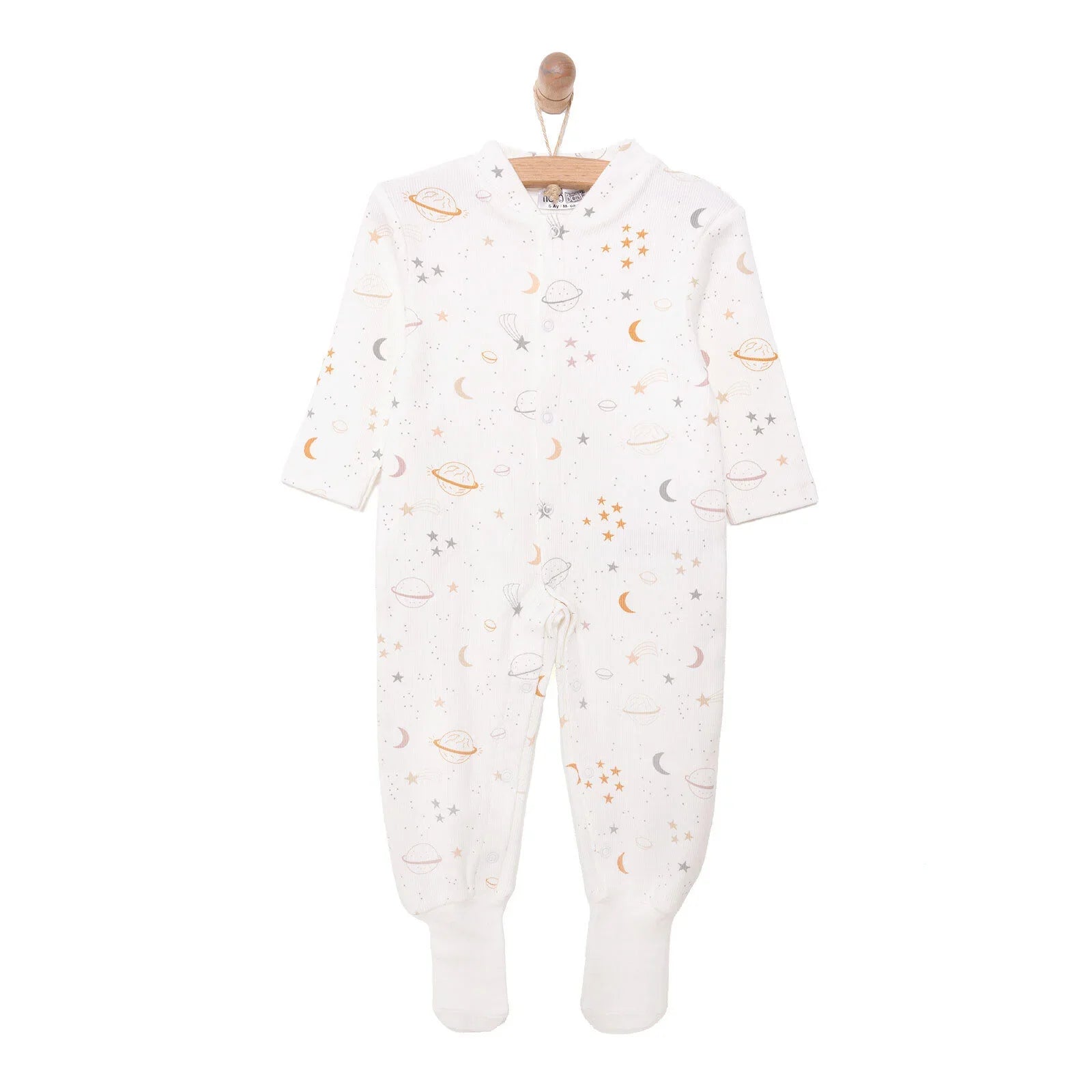 Siwmper i Faban Bachgen Newydd-anedig HelloBaby - Beige