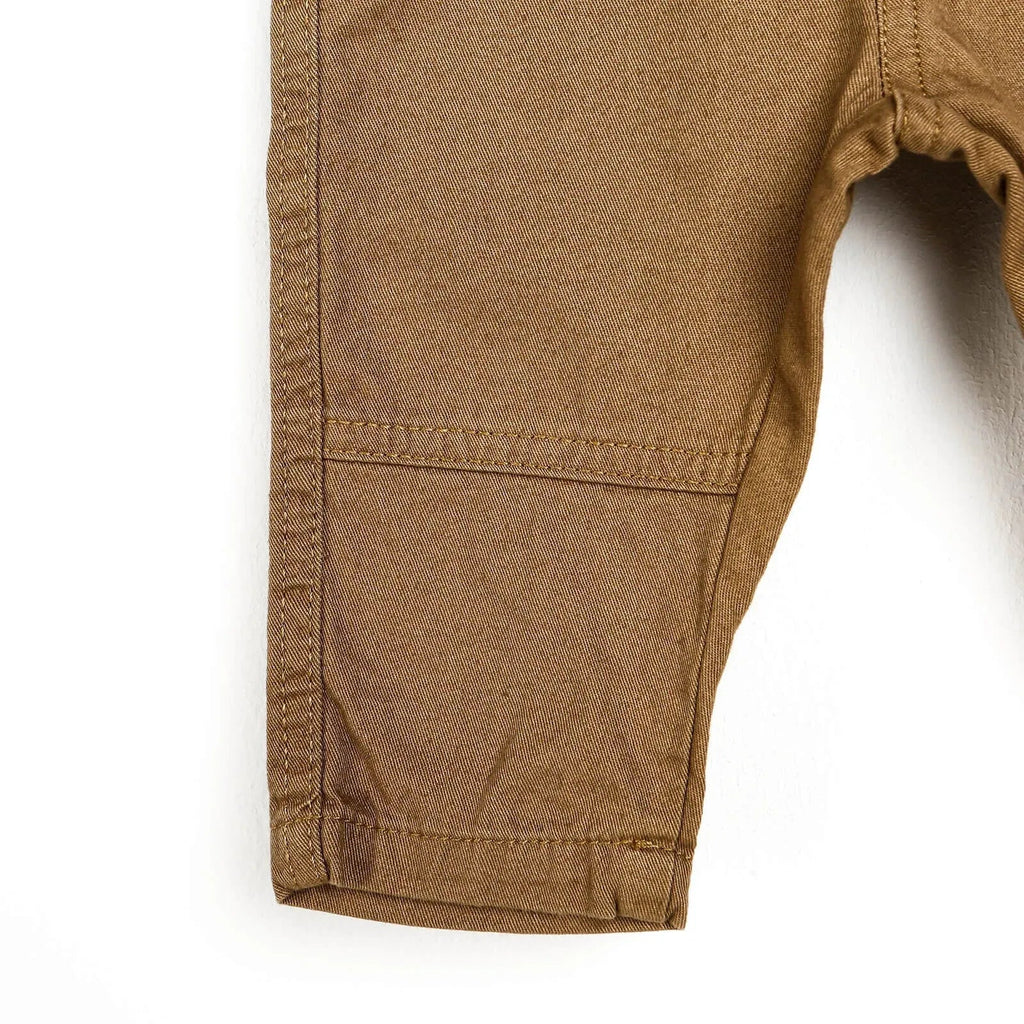 Trowsus Gwehyddu Syml i Fachgen gan HelloBaby - Brown Ysgafn