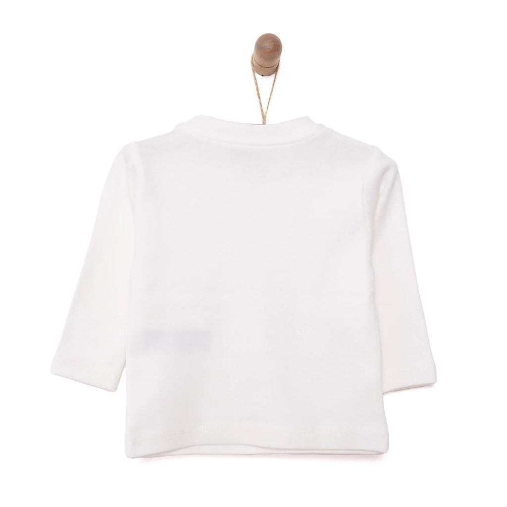 T-shirt Llewys Hir i Ferched HelloBaby - Ecru