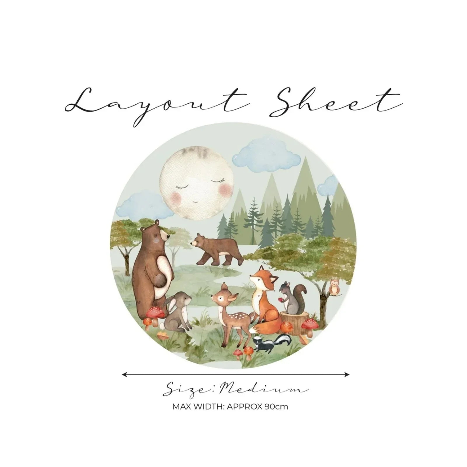 Sticer Wal Cylch Canolig Live Vida Woodland