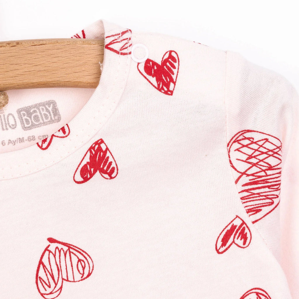 Set Pyjamas Llewys Hir i Ferched HelloBaby - Pinc Golau