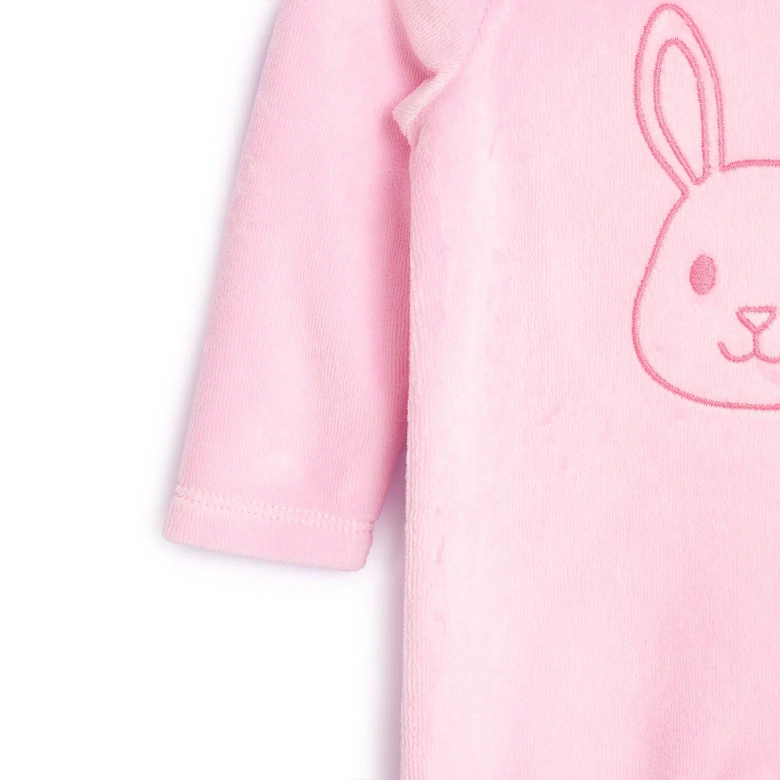 Siwmpsuit traed melfed HelloBaby ar gyfer babanod newydd-anedig o'r pł, lliw pinc.