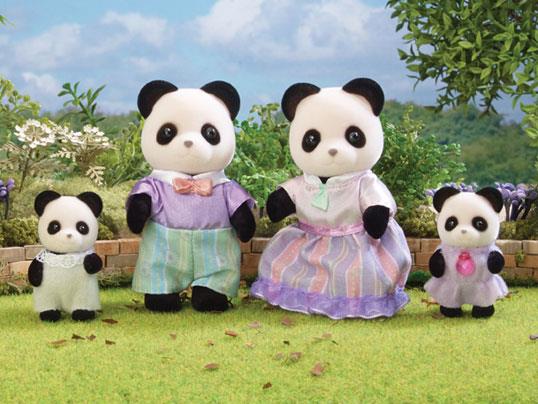 Set Chwarae Teulu Panda Pookie o Sylvanian Families ar gyfer Plant 3 Oed a Hŷn