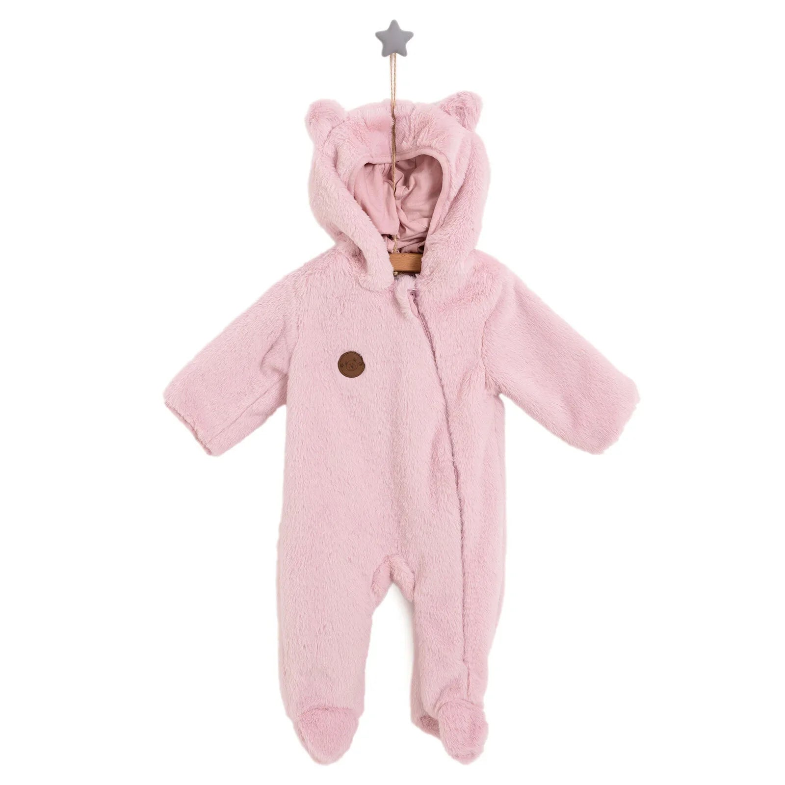 Siwmpsuit Traed Plush i Faban Merch Newydd-anedig HelloBaby - Pinc