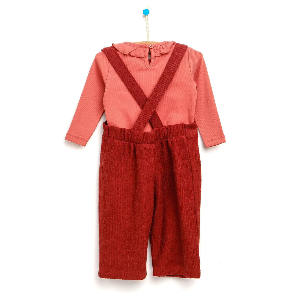 HelloBaby Overall Shorts-Sweatshirt - Pink