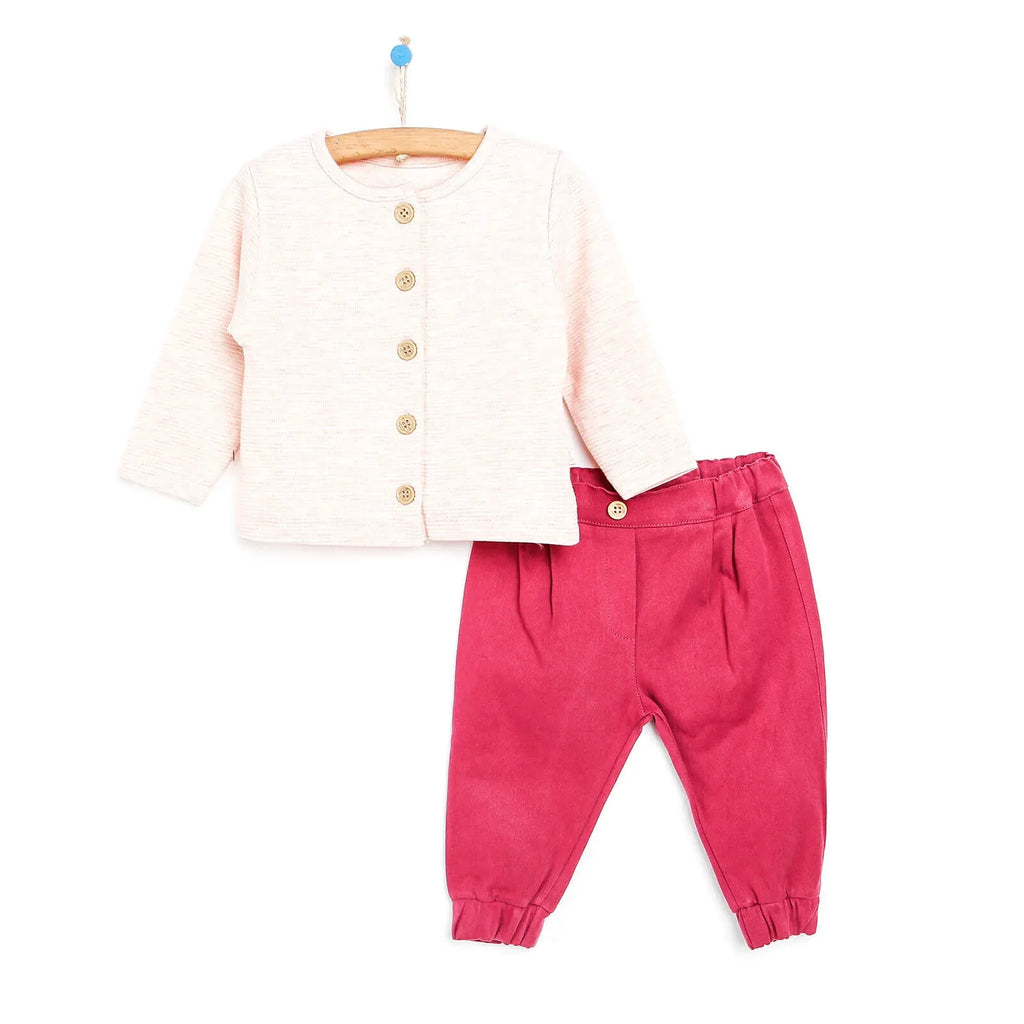 Cardigan BabyZ - Gwaelod - Damson