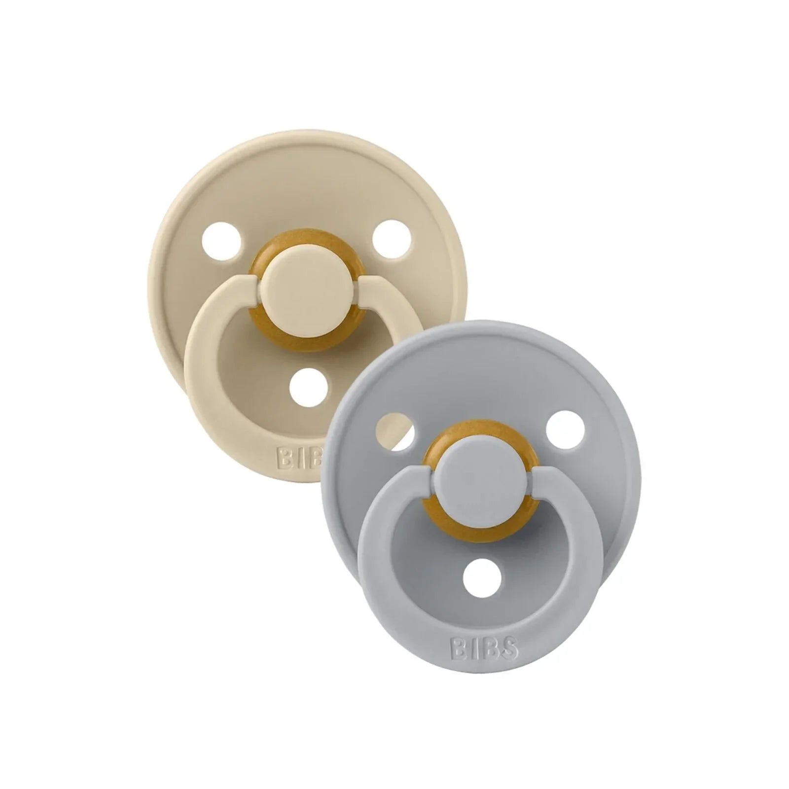 BIBS Colour Latex Soothers 0-6 months Pecyn o 2 - Fanila &amp; Cwmwl