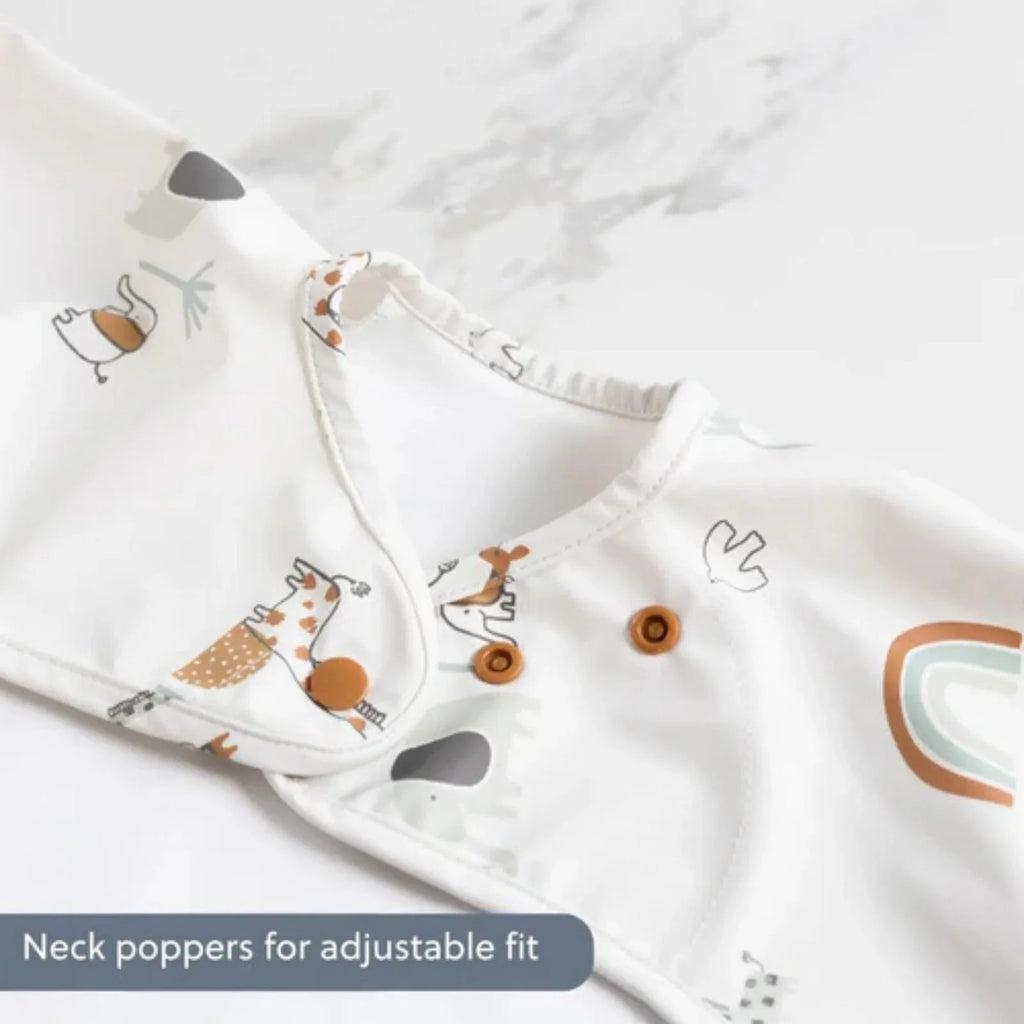 Bib amddiffynnol Bibado ar gyfer diddyfnu - Serengeti Spaghetti