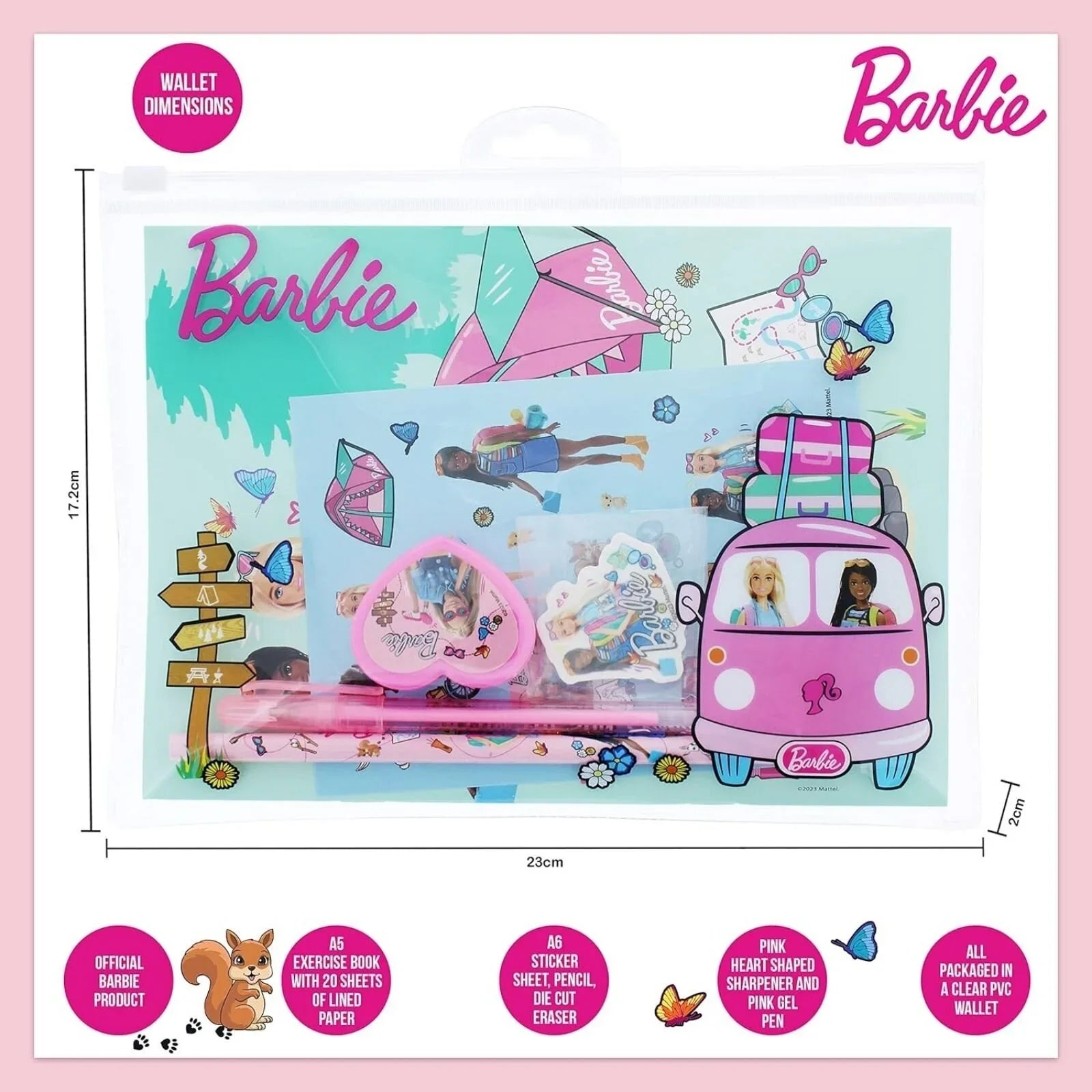 Set o Ddeunyddiau Ysgrifennu Barbie Super