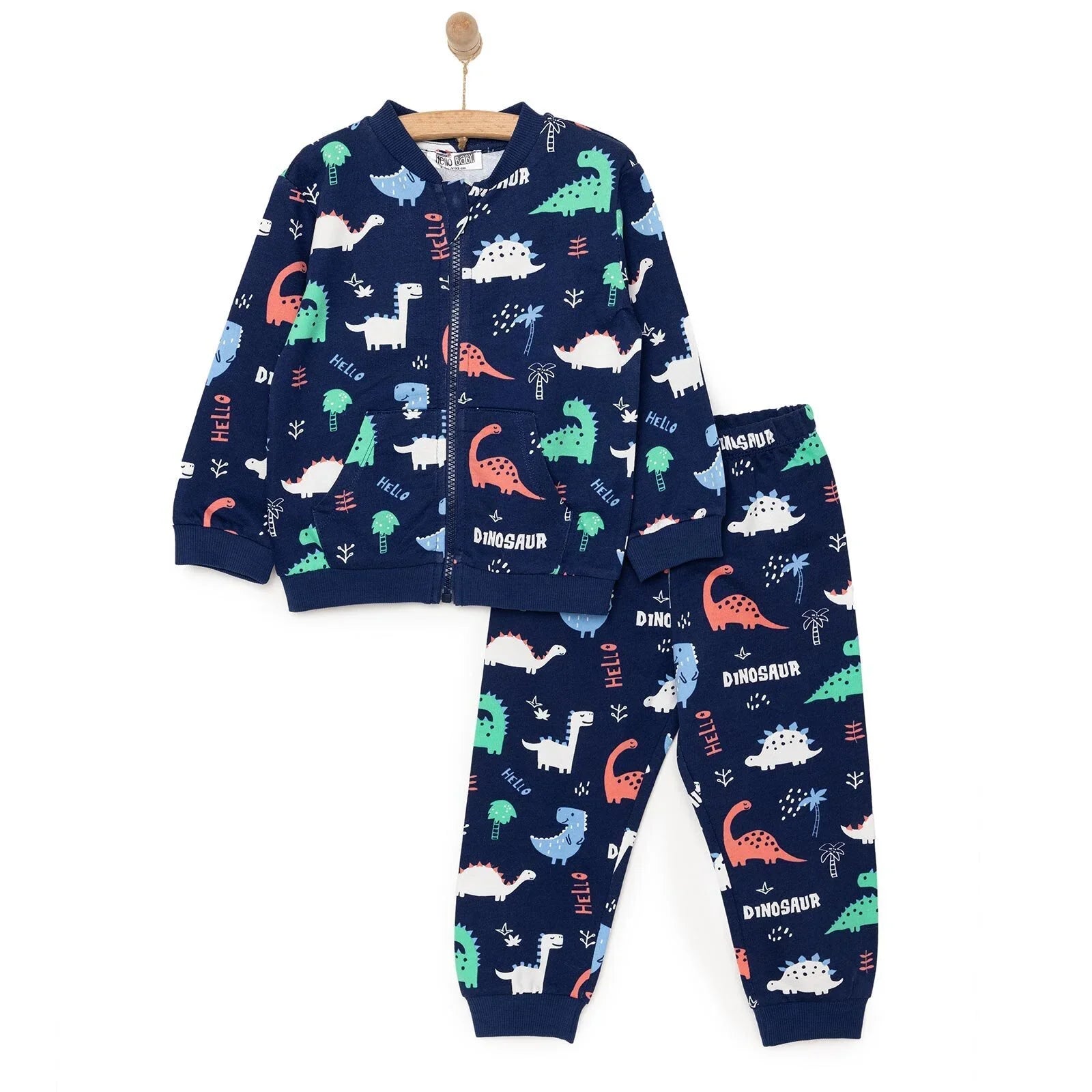 HelloBaby Basic Boy Dinosaur Patterned Jumpsuit - Printed