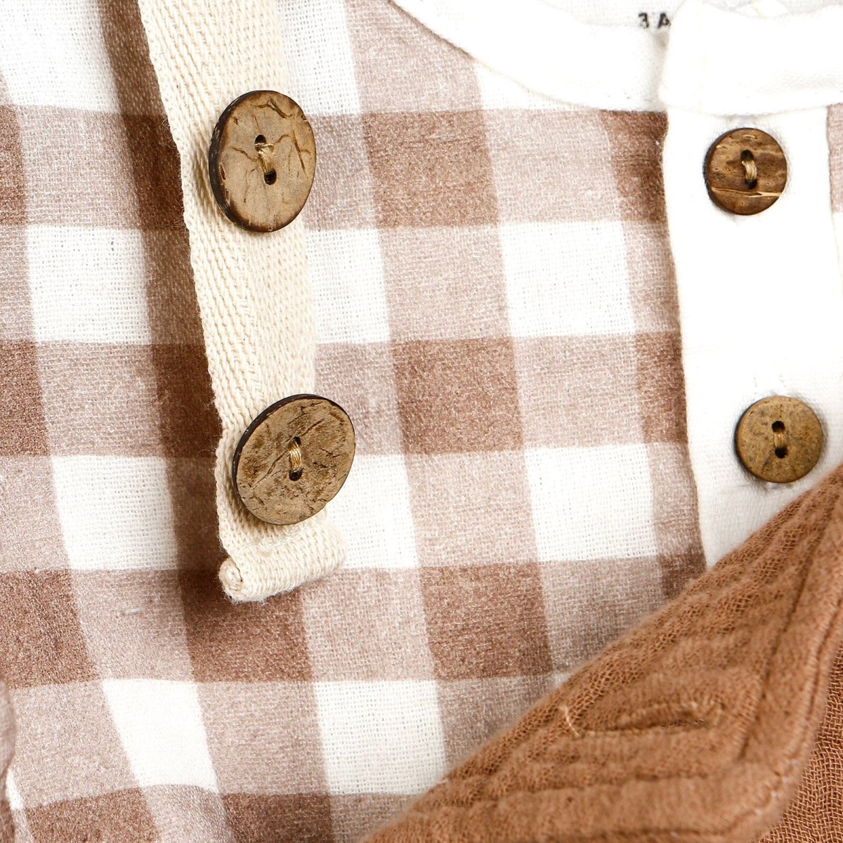 Dillad Babis Newydd-anedig HelloBaby o Fwslin - Siwmper - Brown