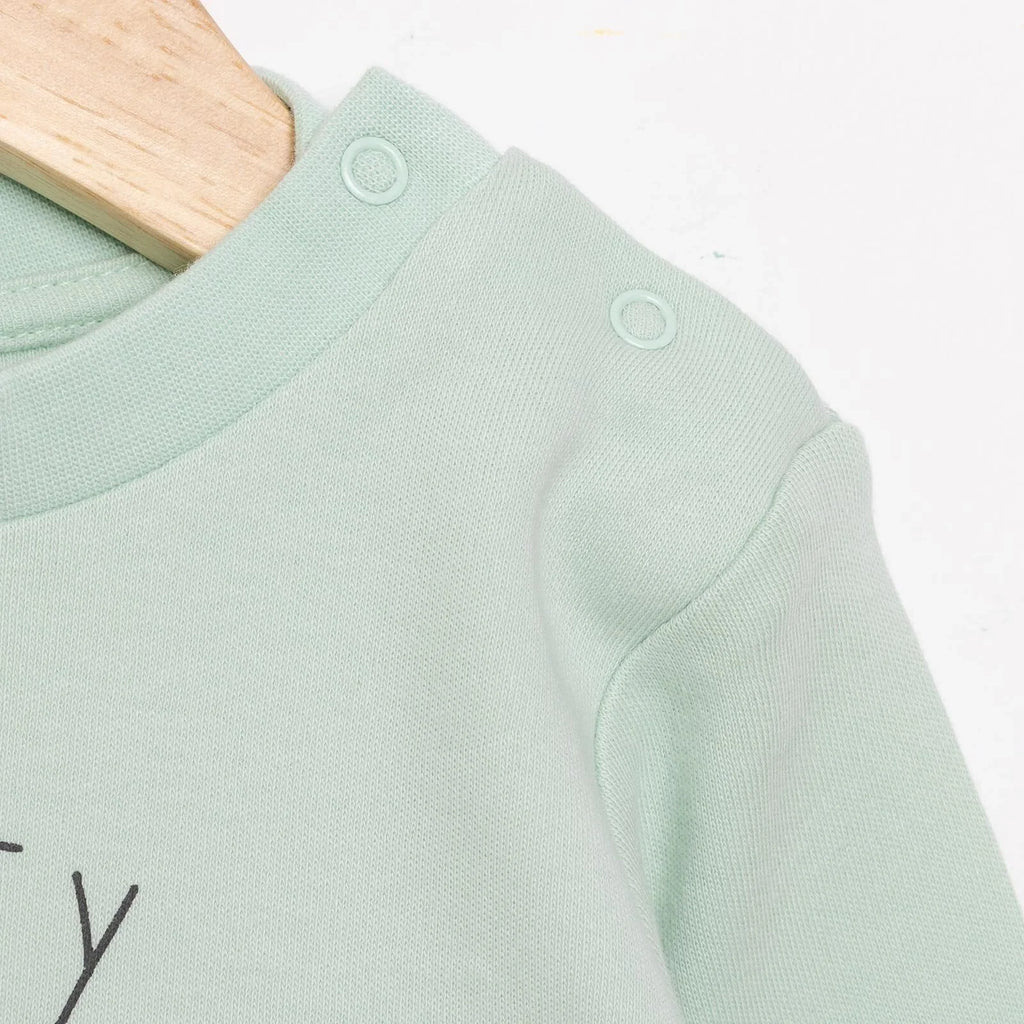 Crys-T Llewys Hir HelloBaby Basic Cat Printed Interlock - Amryliw