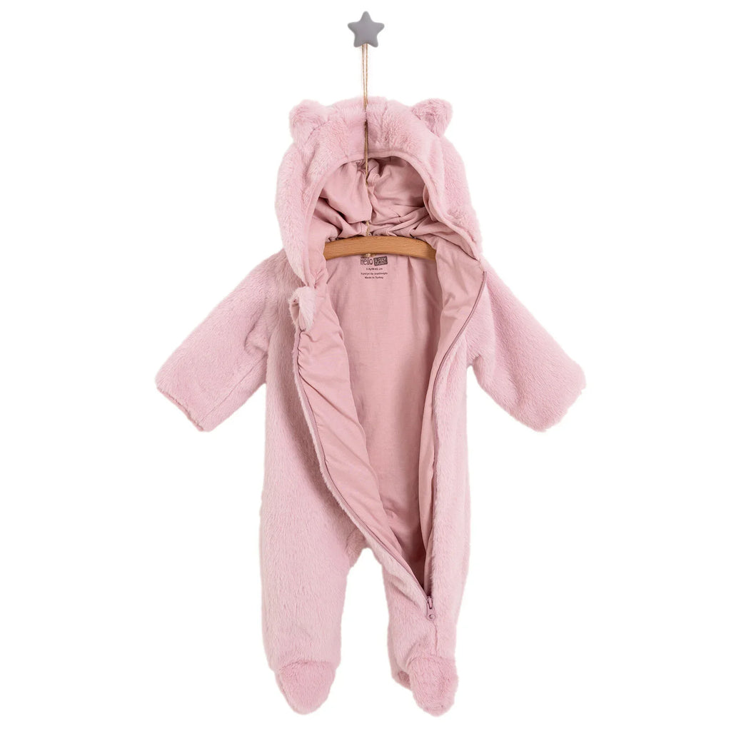 Siwmpsuit Traed Plush i Faban Merch Newydd-anedig HelloBaby - Pinc
