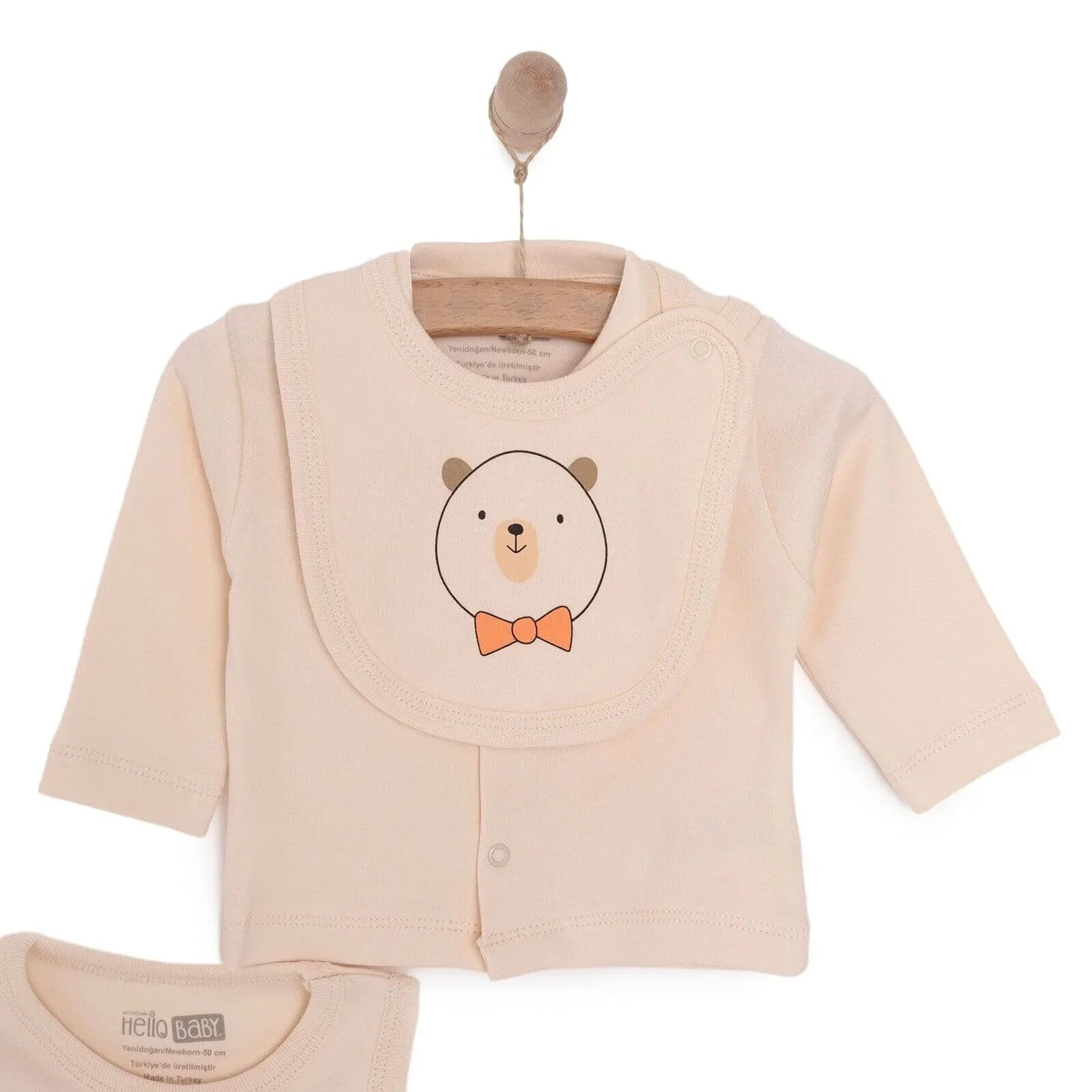 Set Newydd-anedig HelloBaby Boy 10 pcs - Lliw Ecru