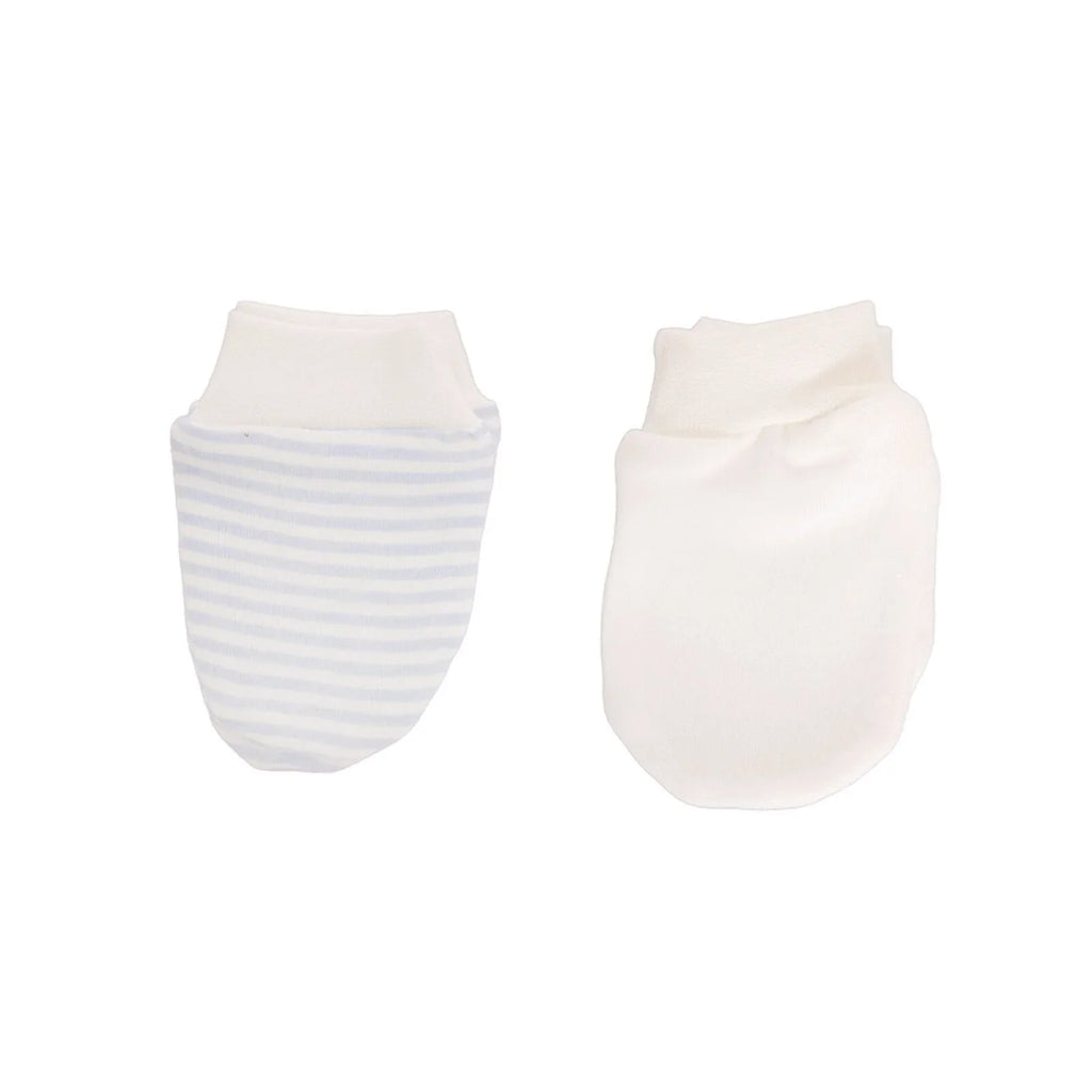 HelloBaby Newborn Striped-Straight Mittens - Blue