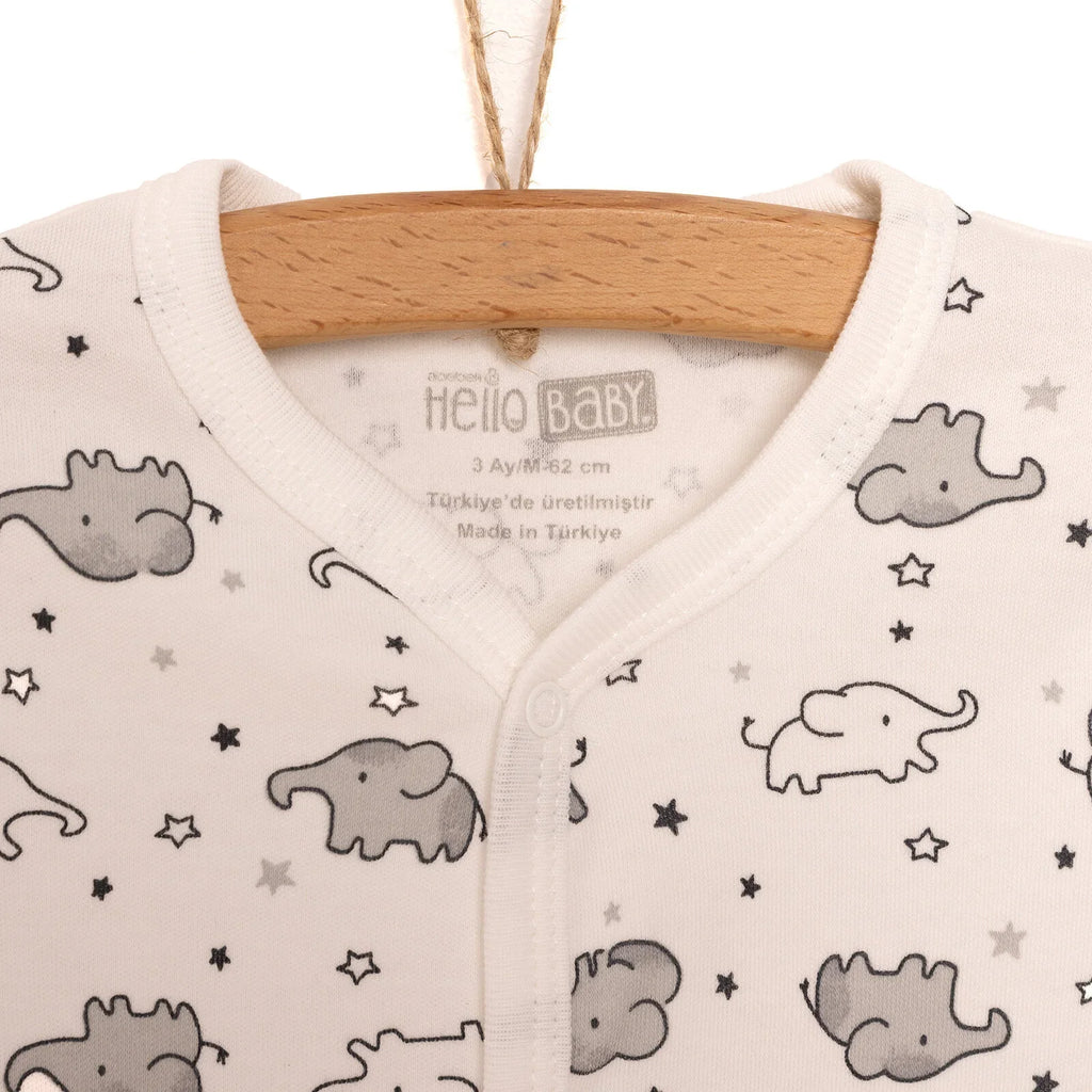 Siwmpsuit Traed i Faban Newydd-anedig Unisex HelloBaby - Corff - Het - Ecru