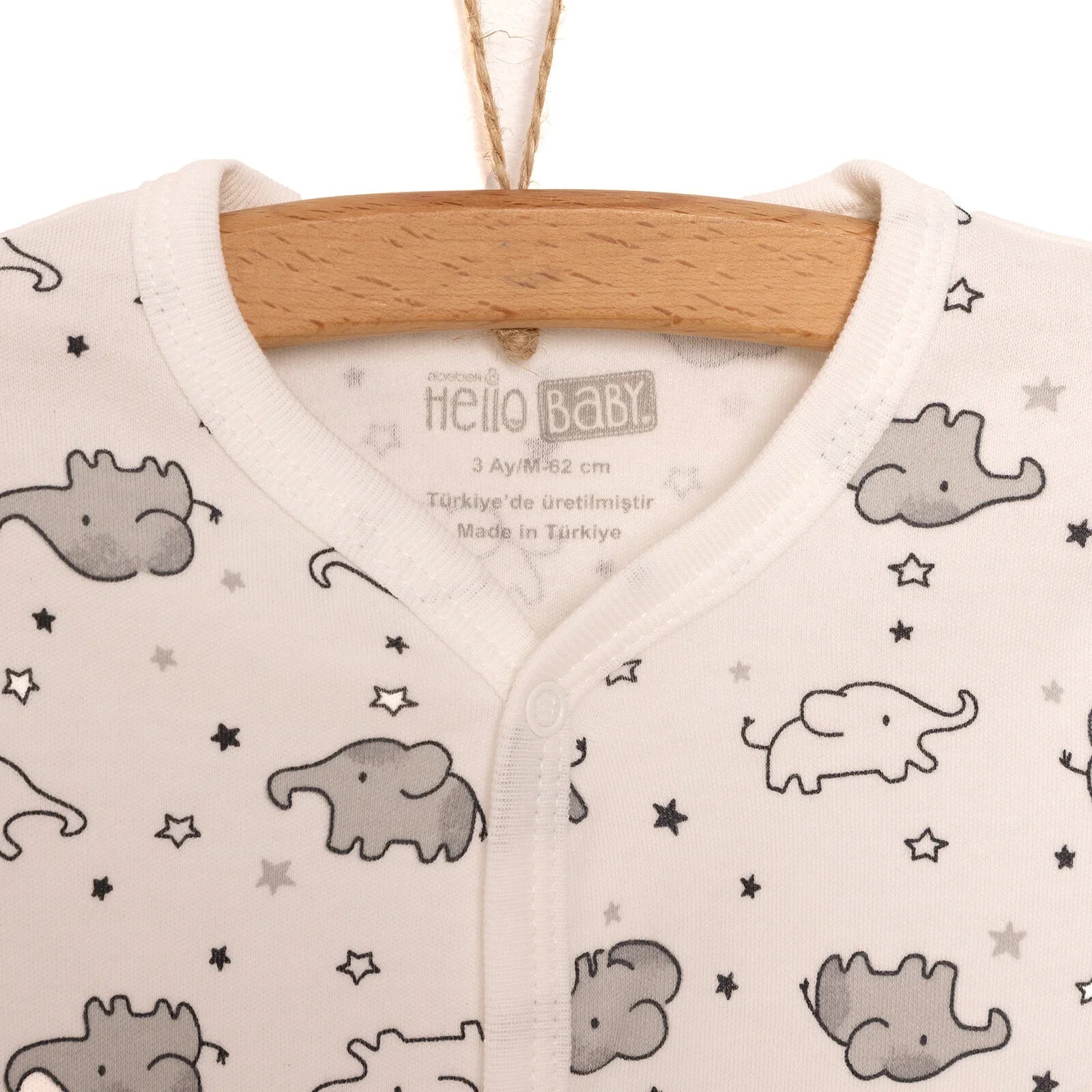 Siwmpsuit Traed i Faban Newydd-anedig Unisex HelloBaby - Corff - Het - Ecru